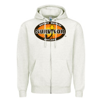 Oatmeal Heather Survivor Outwit, Outplay, Outlast Zipper Hoodie - FloraArt