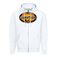 White Survivor Outwit, Outplay, Outlast Zipper Hoodie - FloraArt