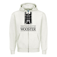 Oatmeal Heather college of wooster Zipper Hoodie - FloraArt