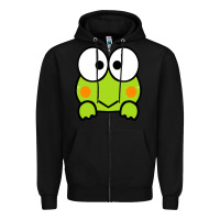 Black keroppi Zipper Hoodie - FloraArt