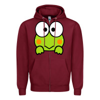 Burgundy keroppi Zipper Hoodie - FloraArt