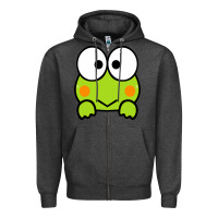 Charcoal Heather keroppi Zipper Hoodie - FloraArt