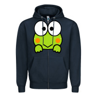 Navy keroppi Zipper Hoodie - FloraArt