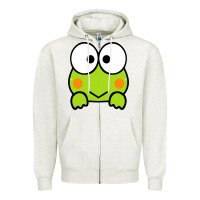 Oatmeal Heather keroppi Zipper Hoodie - FloraArt