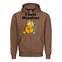 Chestnut i hate monday Zipper Hoodie - FloraArt