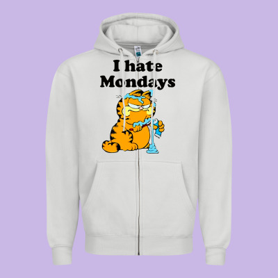 I Hate Monday Zipper Hoodie Designed By Floraart