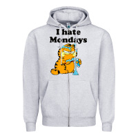 Heather Grey i hate monday Zipper Hoodie - FloraArt
