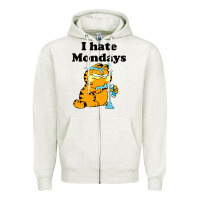Oatmeal Heather i hate monday Zipper Hoodie - FloraArt
