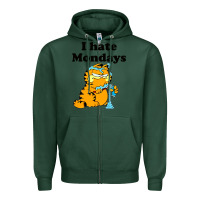 Sports Green i hate monday Zipper Hoodie - FloraArt