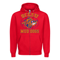 Red Sclsu Muddogs Zipper Hoodie - FloraArt
