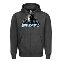 Charcoal Heather timberwolves Zipper Hoodie - FloraArt