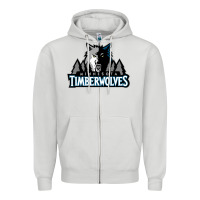 Dove Grey timberwolves Zipper Hoodie - FloraArt
