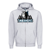 Heather Grey timberwolves Zipper Hoodie - FloraArt