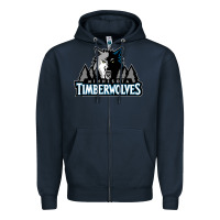 Navy timberwolves Zipper Hoodie - FloraArt