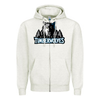Oatmeal Heather timberwolves Zipper Hoodie - FloraArt
