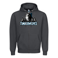 Smoke timberwolves Zipper Hoodie - FloraArt