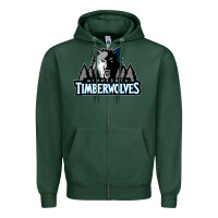 Sports Green timberwolves Zipper Hoodie - FloraArt