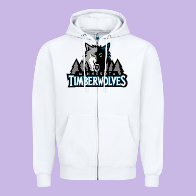 Timberwolves Zipper Hoodie Designed By Floraart