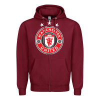 Burgundy United manchester Zipper Hoodie - FloraArt