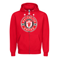 Red United manchester Zipper Hoodie - FloraArt