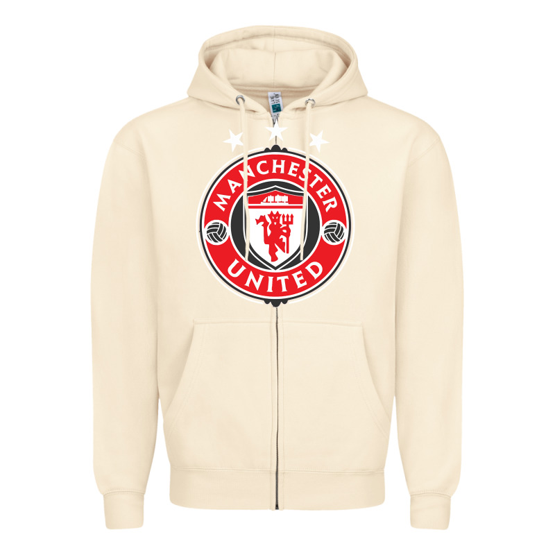 United Manchester Zipper Hoodie by FloraArt | Teevron