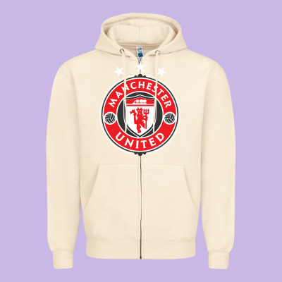 United Manchester Zipper Hoodie Designed By Floraart