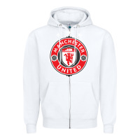 White United manchester Zipper Hoodie - FloraArt
