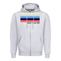 Heather Grey biarritz france 1990 Zipper Hoodie - FloraArt