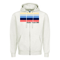 Oatmeal Heather biarritz france 1990 Zipper Hoodie - FloraArt