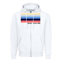 White biarritz france 1990 Zipper Hoodie - FloraArt