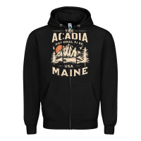 Black acadia national park maine nature hike outdoors vintage t shirt Zipper Hoodie - ArtMosaic
