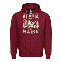 Burgundy acadia national park maine nature hike outdoors vintage t shirt Zipper Hoodie - ArtMosaic