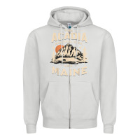 Dove Grey acadia national park maine nature hike outdoors vintage t shirt Zipper Hoodie - ArtMosaic