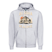 Heather Grey acadia national park maine nature hike outdoors vintage t shirt Zipper Hoodie - ArtMosaic