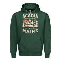 Sports Green acadia national park maine nature hike outdoors vintage t shirt Zipper Hoodie - ArtMosaic