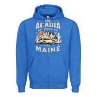 True Royal acadia national park maine nature hike outdoors vintage t shirt Zipper Hoodie - ArtMosaic