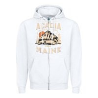 White acadia national park maine nature hike outdoors vintage t shirt Zipper Hoodie - ArtMosaic