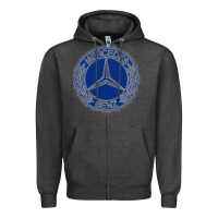 Charcoal Heather white amg Zipper Hoodie - ArtMosaic