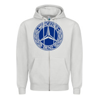 Dove Grey white amg Zipper Hoodie - ArtMosaic