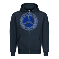 Navy white amg Zipper Hoodie - ArtMosaic