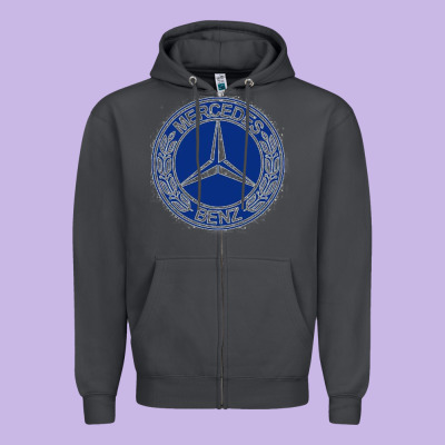 White Amg Zipper Hoodie Designed By Artmosaic