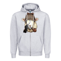 Heather Grey Detective Sheep Lamb Spy Investigator Farmer Sheep Lover 53 Zipper Hoodie - ArtMosaic
