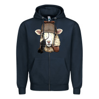 Navy Detective Sheep Lamb Spy Investigator Farmer Sheep Lover 53 Zipper Hoodie - ArtMosaic