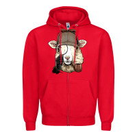 Red Detective Sheep Lamb Spy Investigator Farmer Sheep Lover 53 Zipper Hoodie - ArtMosaic