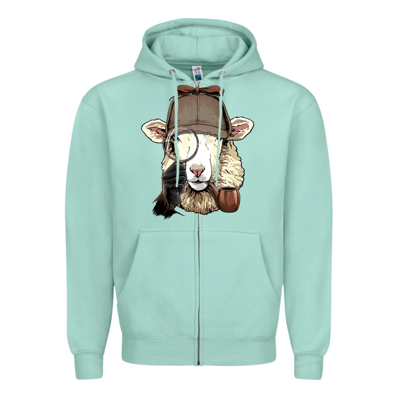 Detective Sheep Lamb Spy Investigator Farmer Sheep Lover 53 Zipper Hoodie by ArtMosaic | Teevron