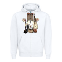 White Detective Sheep Lamb Spy Investigator Farmer Sheep Lover 53 Zipper Hoodie - ArtMosaic