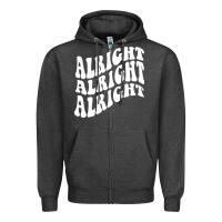 Charcoal Heather alright alright alright Zipper Hoodie - ArtMosaic