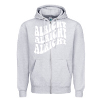 Heather Grey alright alright alright Zipper Hoodie - ArtMosaic