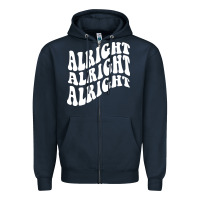 Navy alright alright alright Zipper Hoodie - ArtMosaic