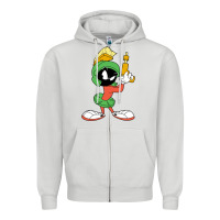 Dove Grey marvin the martian looney Zipper Hoodie - ArtMosaic